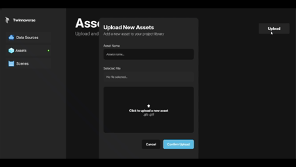 Uplaod 3D assets, for the Digital Twin